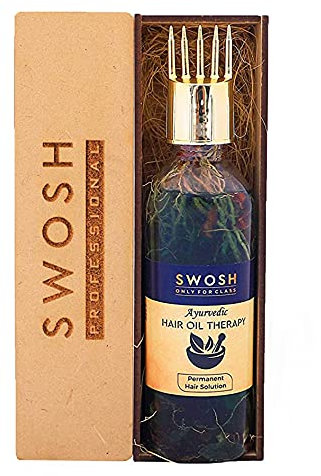 SWOSH 100% ayurvedisches Haaröl, Bhringraj und Amla Öl, reduziert Haarausfall und verbessert das Haarwachstum, ohne Parabene, Sulfate, Silikone oder synthetische Farbstoffe, 100ml