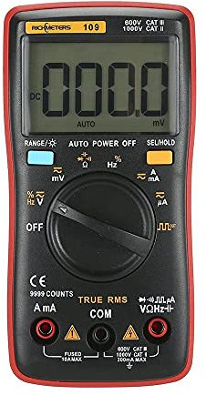 /G RM109 multimètre numérique True-RMS de la Taille de la Paume 9999 comptes rétroéclairage à Onde carrée ampèremètre de Tension ca CC Courant Ohm Auto/Manuel
