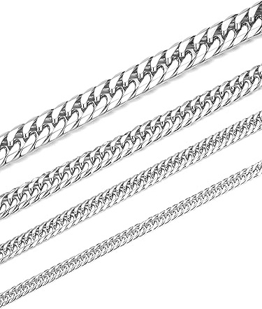 Jewow Edelstahl (10mm,61cm) Panzerkette Halskette für Herren Breite 5/7/10/13mm, Länge 46-76cm Wählbar