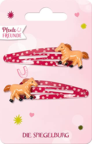 2 Haarclips Pferdefreunde, Pferde Motiv, Pferdefreundinnen, rosa