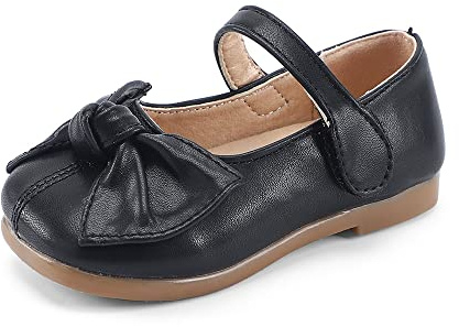 MASOCIO Ballerine Fille Chaussure Princesse Ballerines Enfant Fille Ceremonie Premier Pas Étudiants Mary Janes Taille 28 EU Noir
