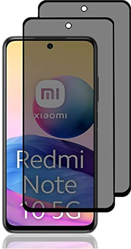 Hkess 2 Pièces Verre Trempé Anti Espion avec Xiaomi Redmi Note 10 5G/Poco M3 Pro 5G - Anti Spy Film de Protection Dureté 9H, Privacy Film Protection Écran, 3D Vitre Protecteur Filtre Confidentialité