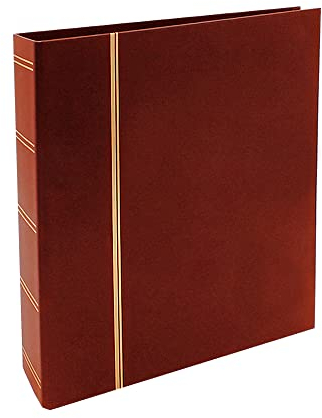 SAFE Album de Timbres 116 en Simili Cuir Bordeaux – 4 Anneaux (80-80-80 mm) – sans Feuilles – Format 270×315×68 mm – Couverture Rigide avec dorure – pour Collection philatélique