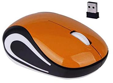 Wireless Mini Mouse del computer Gaming Piccolo mouse portatile 1600 DPI USB ottico ergonomico Mouse USB per il computer portatile del PC Regalo (orange)