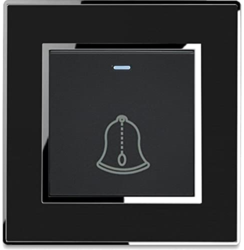 Vepoty Türklingelschalter Panel Rückstellbarer Ding-Dong-Türklingelschalter Wandmontierter Türklingel-Druckknopfschalter Home Hotel Devices