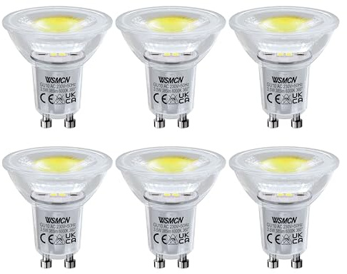 WSMCN GU10 LED Kaltweiß Lampe 6000K 385lm, 3.5W Ersetzt 50W Halogen
