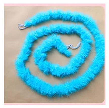 Yurosiay 2m Federboa 4-5cm Breit Federstreifen Bunt Truthahnfedern Streifen Einfarbig Flauschige Federboa DIY Federboa Basteln Federn Nähen Federbesatz Federgirlande Deko für Party Blau