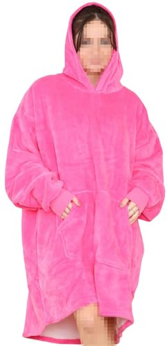 A2Z Adult Oversized Hoodie Snuggle Warmth Sherpa Fleece Lining - Snuggle 958 Pink Adult One Size
