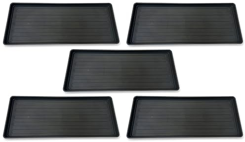 EarlyGrow Paquete de 5 bandejas de 100 cm x 40 cm para riego de plantas de jardín, interior, exterior, invernadero para tomates, frutas y verduras, y botas, bandeja de arena o aceite