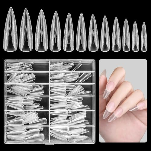 240 Pezzi Unghie Finte.Unghie Finte Nail System Form Trasparente Copertura Completa,Dual Nail Forms con Scala Graduata,Unghie Finte Sistema per Ricostruzione Unghie,Manicure Perfetta a Casa