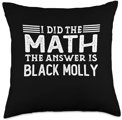 I Did The Math The Answer Is Black Moor Goldfish The Answer is Black Moor Goldfish Funny Math Teacher Student Throw Pillow, 18x18, Multicolor