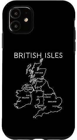 Carte des îles britanniques Mer Irlande Écosse Pays de Galles Angleterre Coque pour iPhone 11