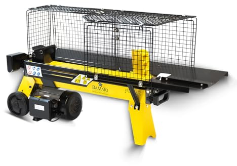 BAMATO Holzspalter HO-7E | mit Elektroantrieb 230V | Spaltkraft 7 Tonnen | perfekt für Kurzholz | Automatischer Rücklauf | Stufenloser Spalthub | Kurzholzspalter Spalter