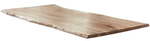 SAM Tischplatte 140x80 cm Akazie Natur lackiert Baumkante Holzplatte | Baumkanten-Platte massiv, für Heimwerker, Arbeitsplatten, Tische & UVM., Kombinierbar mit unseren Tischgestellen