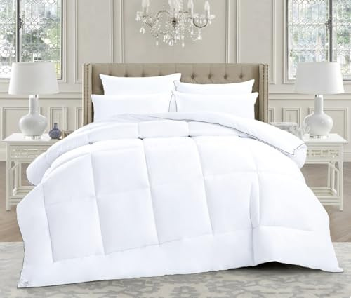 PRIME LINENS Duvets Microfiber Premium Hotel Quality Anti-Allergy Soft Cozy Quilts All Season Duvet Feels Like Down (13.5 Tog, King)