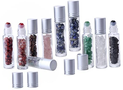 10 Flacons Roll-on 10ml en Verre, Bouteilles Cosmétiques Rechargeables