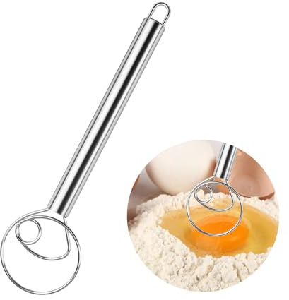 Frusta Danese per Impasto, Frusta da Cucina Acciaio Inox 13’’ Egg Whisk Manuale Manico di Qualità Professionale Frullatore Frusta Multifunzione per Pane Impasto Biscotti Pizza Pasticcini