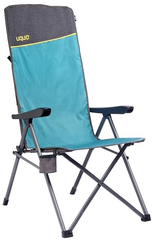 Uquip Campingstuhl Justy XL petrol I faltbarer Klappstuhl mit 120 kg Traglast I kompakter Faltstuhl aus Stahl & Polyester I klappbarer Outdoor-Stuhl für Camping, Strand, Angeln, Garten & Festivals