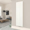 T&K Radiador vertical de 1800 x 408 mm, color blanco, de panel plano, radiador de diseño moderno, calefacción central, radiador alto