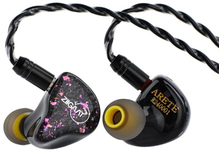 Linsoul ZiiGaat x Fresh Reviews Arete in Ear Monitor, 1DD+4BA Hybrid Earphone IEM, Wired Gaming Earbuds, Studio Monitor Tunning, with Detachable IEM Cable for Musician Audiophile(Black)