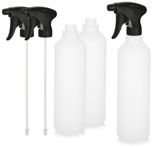 com-four® 3x Sprühflasche mit verstellbarem Sprühkopf, 790 ml Zerstäuber | Leere Blumensprüher für Pflanzen - Blumen - Garten - Werkstatt
