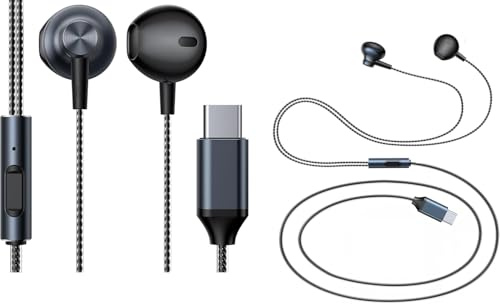 Mr. Gadget's Solutions - Auriculares USB C, auriculares USB-C para iPhone 15 Pro Max Plus Samsung Galaxy S24 S23 Ultra S22 S21 FE S20 Z Flip 3 Fold 4 A53 A54, auriculares USB tipo C para iPad