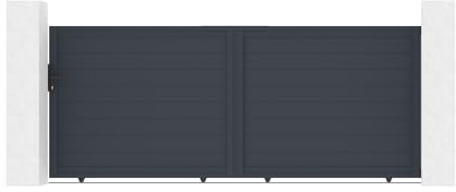 Casanoov Portail coulissant 3,5m EIGER H.160cm aluminium gris
