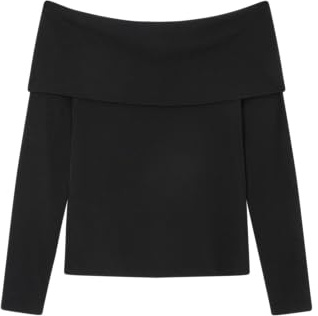 Springfield, Top Femme Épaules Dénudées, Collection Culpa Tuya (À Contre-Sens), Noir, XS