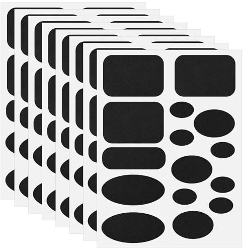 8 Blatt 120 Stück Flicken Selbstklebend Stoff Bügelflicken Schwarz Daunenjacke Flicken Rreparaturset für Kleidung, Zelte, Schlafsäcke, Skihosen, Lochreparatur 5 Größen