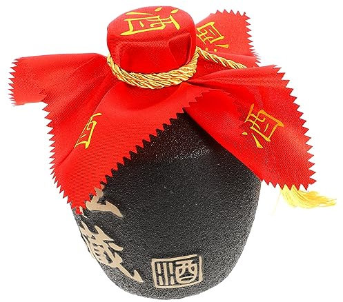 OKUMEYR Leerer Luftdichter Sealed Liquor Bottle Haushalt Keramik Schnapsbehälter Mit Rotem Und Gelbem Quastenverschluss Traditioneller Verschluss Für Spirituosen Sichere Aufbewahrung