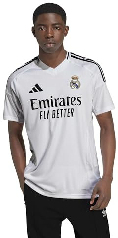 adidas Real Madrid Men’s Stadium Home Jersey 2024/25 (US, Alpha, Small, Regular, Regular, White)