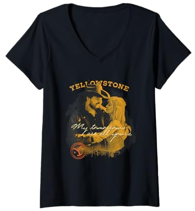 Damen Yellowstone Beth Dutton Rip Wheeler Meine Morgen T-Shirt mit V-Ausschnitt