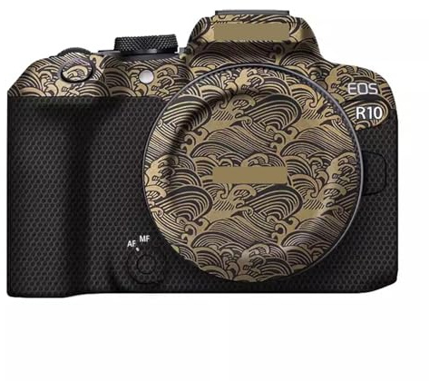 Premium Camera Premium Sticker Protective Film Anti-Scratch Skin for Canon EOS R10(Wave Gold)
