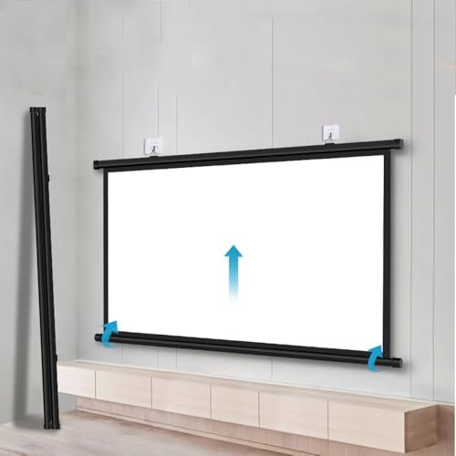 KPEGAXS 30 40 50 60 72 Zoll Beamer Leinwand Tragbare Projektionsleinwand Heimkino Projektionsschirm, Wandmontage Deckenmontage, Für Camping(40inch)