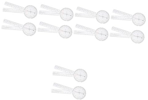 LALAFINA 10piezas Regla De Goniómetro De Regla De Ángulo Transparente Para Medición Precisa Arquitectura y Diseño Para Dibujo y Carpintería