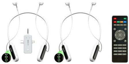 Écouteurs sans fil avec carte son en direct avec microphone HD – Casque sans fil 2,4 G avec réduction du bruit DSP, Plug & Play, longue durée de vie de la batterie – Compatible avec iPhone, Android