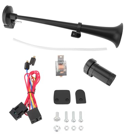 Madlife Garage Hupe Luft Schwarz Horn Kit 12V 150db lkw hupe Lufthorn Drucklufthorn Auto Horn mit Kompressor Laut Kompressor Fanfare für Auto Boote Vans