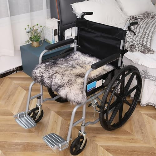Coussin de fauteuil roulant en peau de mouton de qualité médicale pour un confort et un soutien ultimes – Coussin de siège en laine polaire