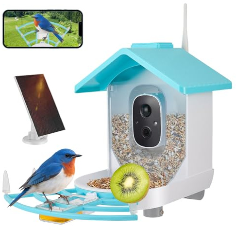 GJCrafts Vogelfutterhaus mit Kamera (Blau)