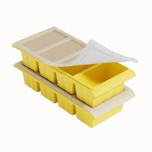 2 Pack Silicone Freezer Tray for Soup Ice Cubes, 8-Cavity 1-Cup for Soup