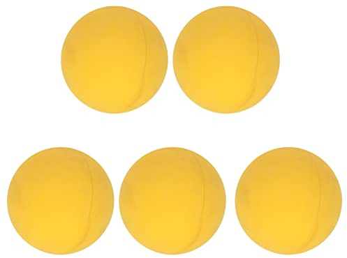Agatige Pelotas de Rebote para niños, 5 uds., 6cm, Goma Hinchable, portátil, Ejercicio Mano, pequeña Pelota de Pared para Piscinas, Playas (Amarilla)