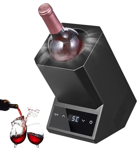 Enfriador de vino eléctrico, enfriador de bebidas de acero inoxidable con control de temperatura de pantalla táctil, 24 horas de frío, bajo ruido, 750 ml, enfriador de botella individual para vino