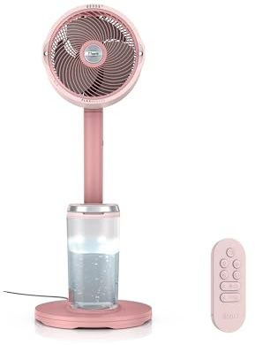 Shark FlexBreeze Pro Mist Cordless Indoor & Outdoor Fan with Outdoor Misting System, 20m Cooling Reach, 24hr Runtime, Pedestal & Table Fan, 5 Speeds, Quiet, Remote Control, Pink FA300UKPK2