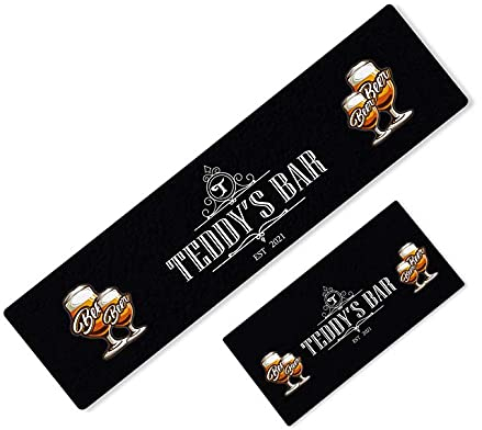 Daily Gifts Personalised Any Text Beer Mat Label Bar Runner Ideal Home Pub Cafe Occasion 93 (84x23cm)