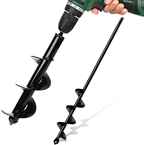 Ledph Zaunpfosten Bohrer, 2pcs Gartenpflanzen Spiralbohrer (8x30cm & 4x22cm), Erdlochbohrer Hand für Das Pflanzen Von Bäumen Pflanzwerkzeug