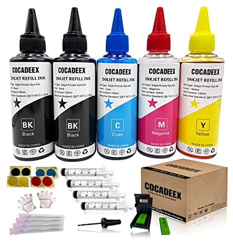 COCADEEX Refill Dye Ink Bottle Compatible with HP 303/303XL Ink Cartridges | Für Envy Photo 6220 6232 6234 6252 6258 7100 7120 7134 7831 7832 7834 7155 7158 7164 7800 7855 7858 7864 7865 1