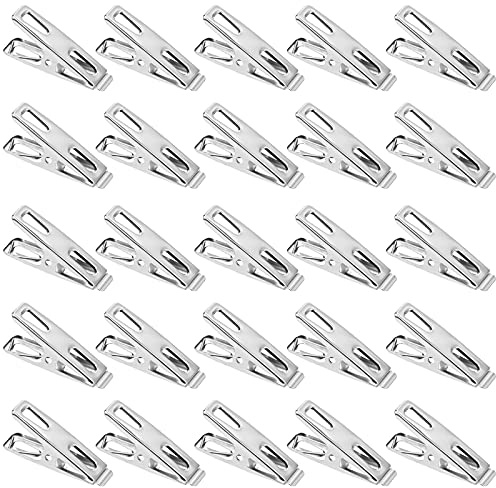 100 Stück Edelstahl Wäscheklammern, Metall Wäscheklammern, Winddicht, Mini Wäscheklammern für Wäscheleine, Multifunktionale Kleidung Klemmen gegen Rost für Outdoor, Haus, Küche, Bad, Garten