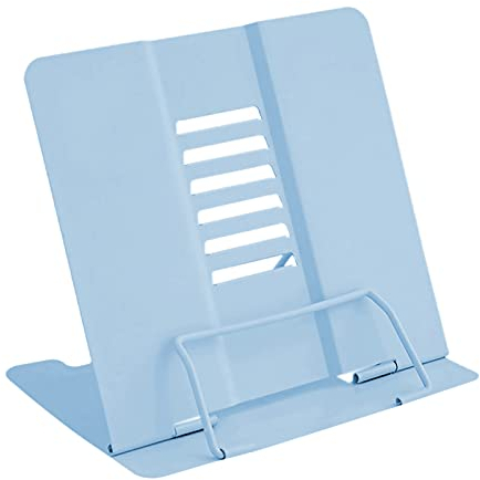 Geoyien Buchständer, Leseständer, Buchständer kinder, Multifunktionales Metall-Lesegestell, verstellbarer Winkel, richtige Sitzhaltung und weniger Ermüdung, für Büro Schule Bibliothek Zuhause (Blau)