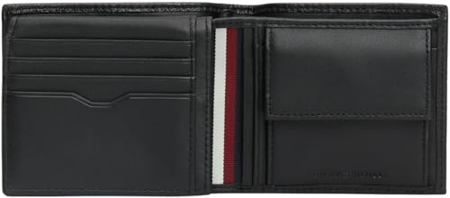 Tommy Hilfiger Herren Portemonnaie Central aus Leder, Schwarz (Black), Onesize