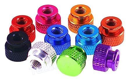 10 Stück M3 M3,5 M4 M5 M6 Sacklochrahmen handfest anziehende Muttern aus eloxiertem Aluminium gerändelte Rändelmutter mit hoher Stufe, Königsblau, M3.5
